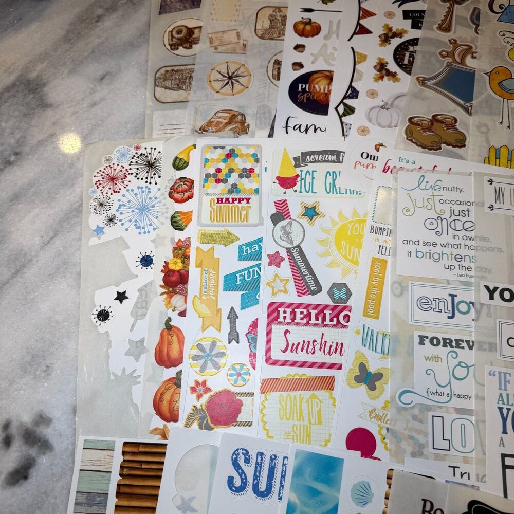 Creative Memories Lot of 50 Mixed New & Partial Sheets Scrapbooking Stickers #2 - Picture 8 of 11